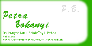 petra bokanyi business card